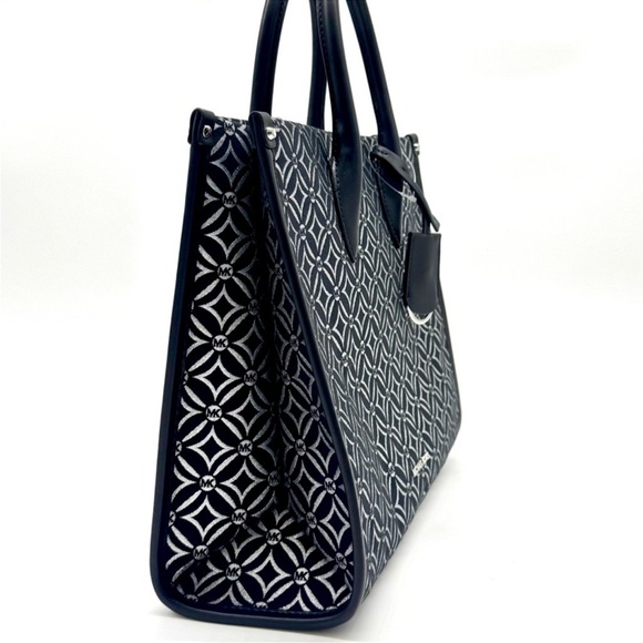 Michael Kors Mirella Medium Rainbow Logo Tote Bag Black/Silver - Picture 5 of 11